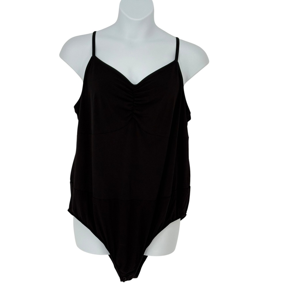 Torrid Bodysuit Black Cinched V-Neck Adjustable Straps Size 3